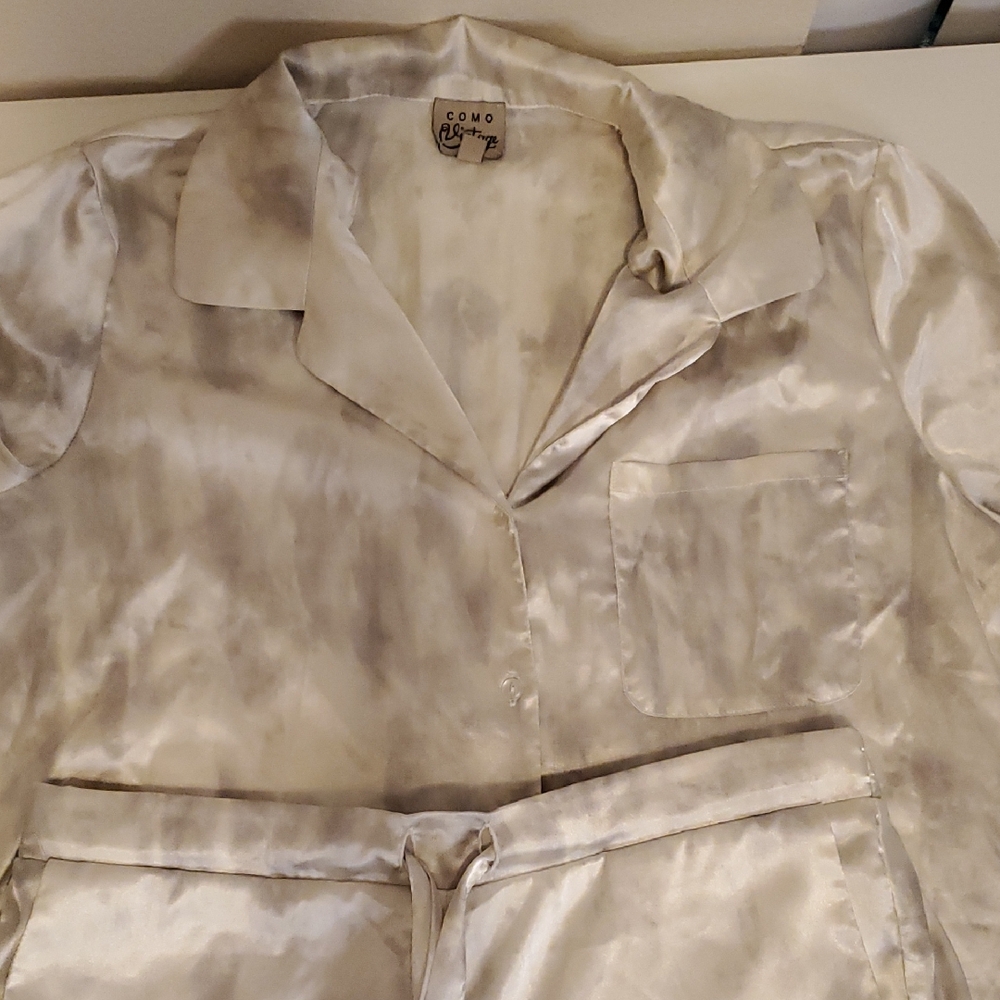 Como Vintage Champagne Satin Pajama Set